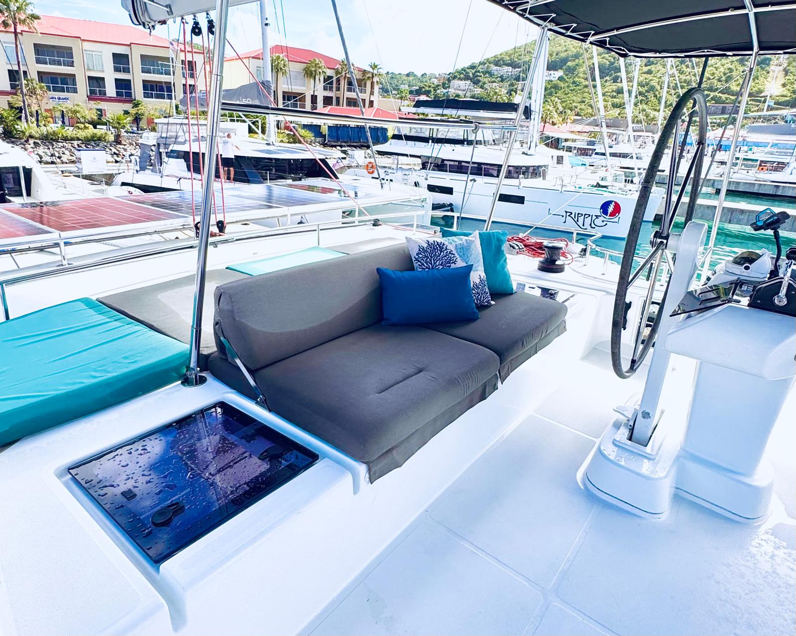 S/V Elation cockpit seating at Nanny Cay BVI